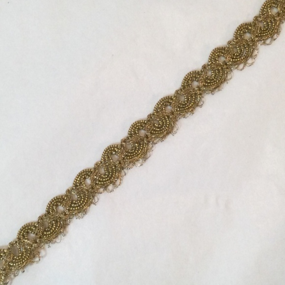 Lacy Gold Metallic Snake Braid - 18 Yards
